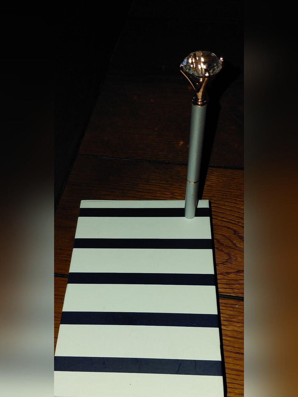 Kate Spade NY Breton stripe loose note holder with pen